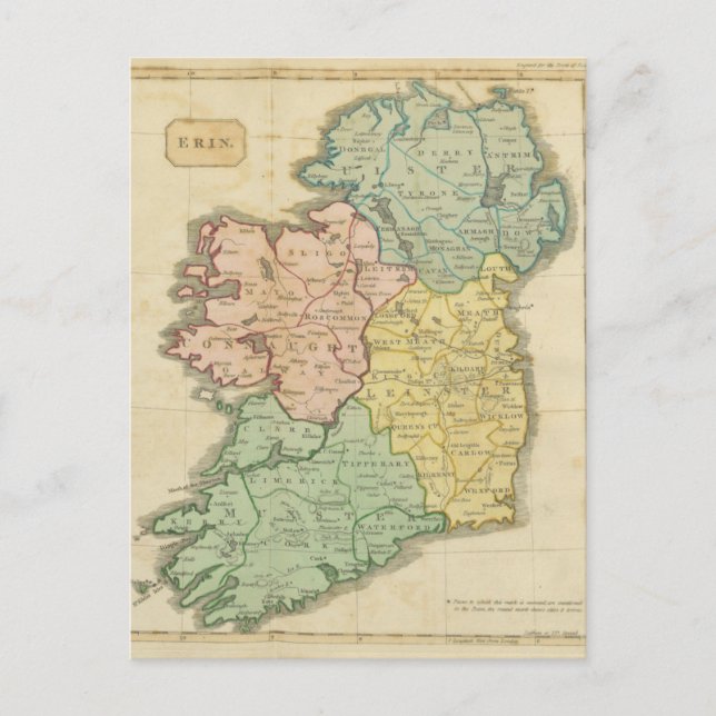 Cartão Postal Irlanda em 1810 (Frente)