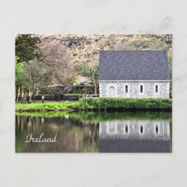 Cartão Postal Irlanda, Igreja, Muro de Pedra, Lago, Fotografia
