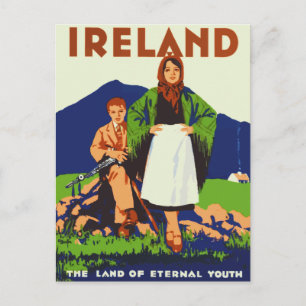 Cartão Postal Irlanda Land of Eternal Youth Vintage