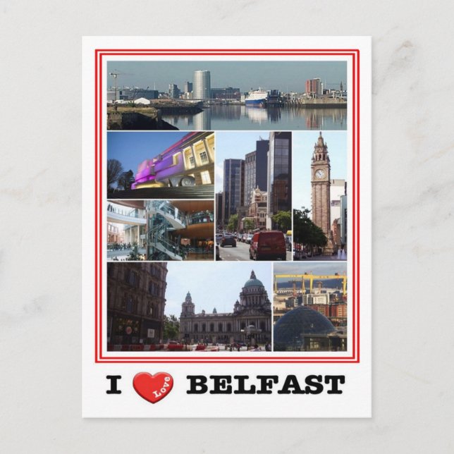Cartão Postal Irlanda norte - Belfast - I Love - (Frente)