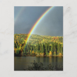 Cartão Postal irlandês do arco-íris sorte natureza árvores do cé