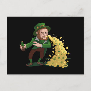 Cartão Postal Irlandês Leprechaun Tossing Lucky Cookies Engraçad