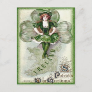 Cartão Postal Irlandesa Shamrock Riverdance