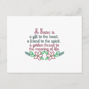 Cartão Postal Irmã da linha dourada