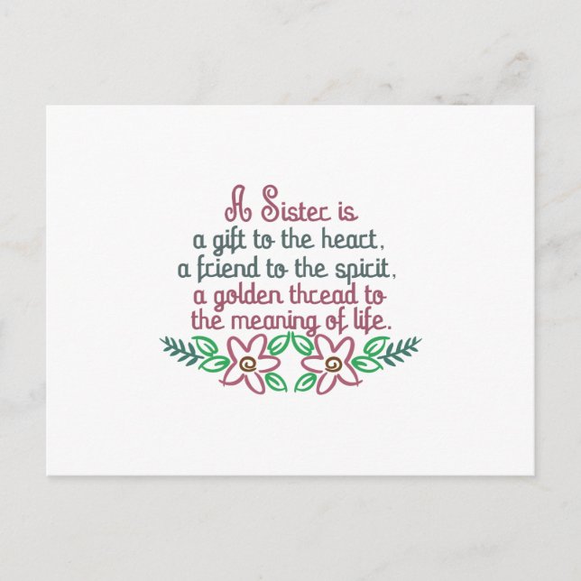 Cartão Postal Irmã da linha dourada (Frente)
