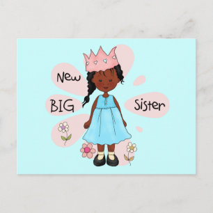 Cartão Postal Irmã Mais Velha Princesa Afro-Americana
