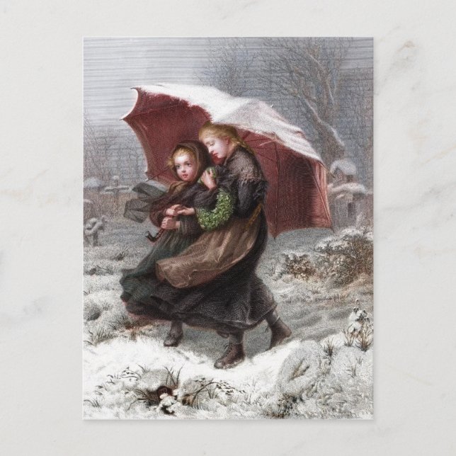 Cartão Postal Irmã no inverno (Frente)