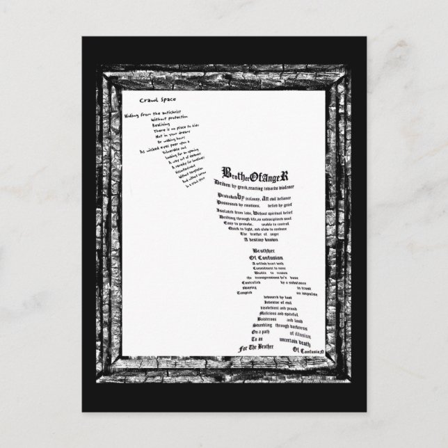 Cartão Postal Irmão da Raiva e Confusão (Frente)