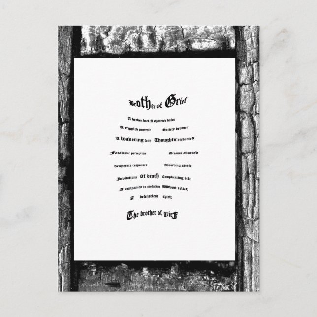 Cartão Postal Irmão da tristeza (Frente)