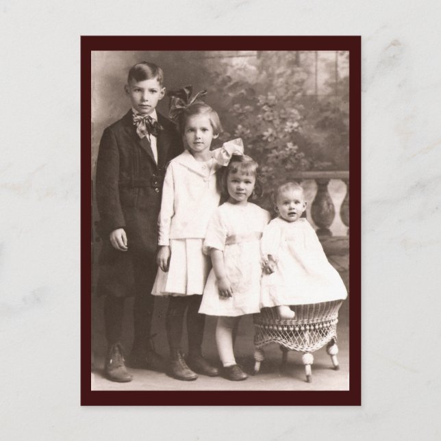 Cartão Postal Irmão e Irmãs Vintage (Frente)