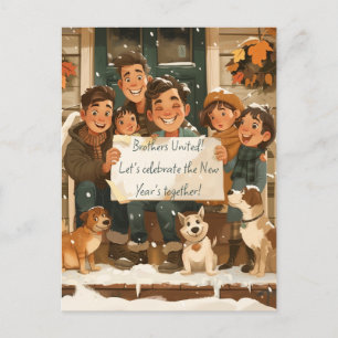 Cartão Postal Irmãos, Crianças e Cães