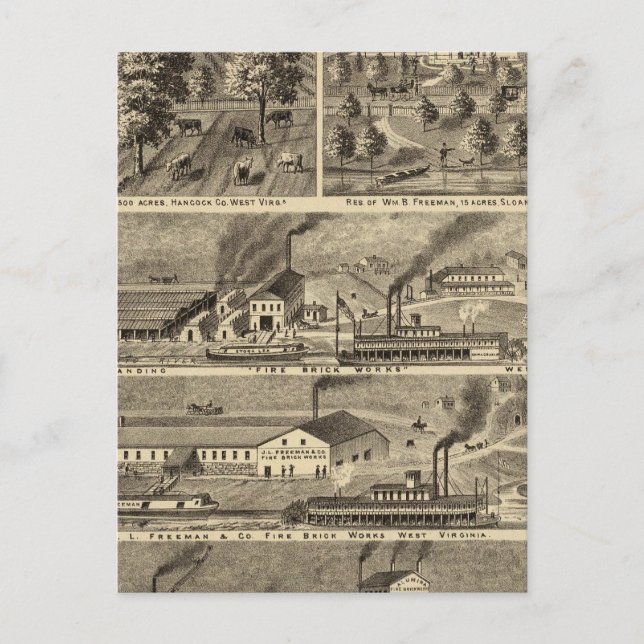 Cartão Postal Irmãos Freeman Obras, Ohio (Frente)
