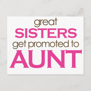 Cartão Postal Irmãs excelentes São Promovidas Para Tia