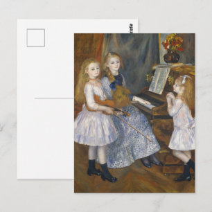Cartão Postal Irmãs Musicais Cottagecore Renoir Arte Vintage