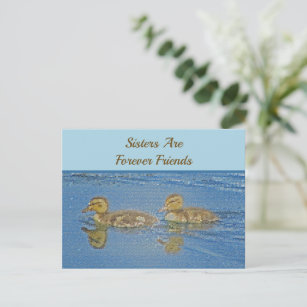 Cartão Postal Irmãs para Amigos de sempre Ducklings Mosaic Sibli