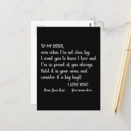 Cartão Postal Irmãs Personalizadas Para Minha Irmã Eu Te Amo
