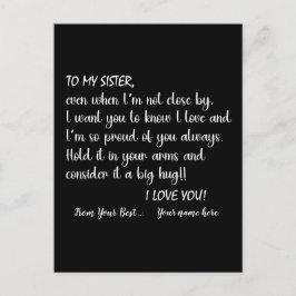 Cartão Postal Irmãs Personalizadas Para Minha Irmã Eu Te Amo