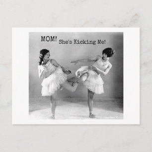 Cartão Postal Irmãs Vintage Engraçadas Me Dançando