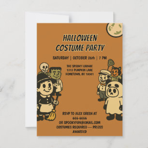 Cartão Postal Ironic Monster Halloween Costume Party