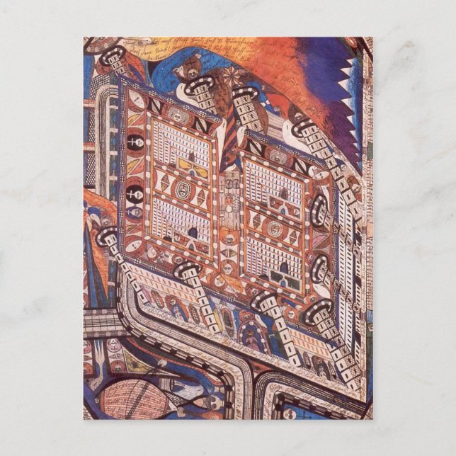 Cartão Postal Irren-Anstalt Banda-Hain, por Adolf Wölfli (1910) (Frente)