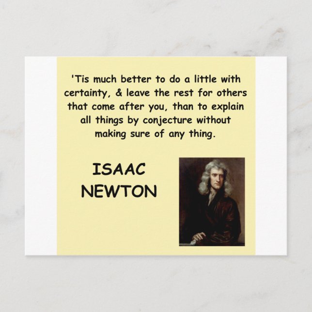 Cartão Postal isaac newton (Frente)