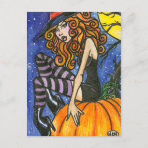 Cartão Postal Isabella: Cartão-postal das bruxas de Halloween po