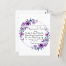Cartão Postal Isaiah 40:31 Aqueles que esperam pelo Lorde Floral