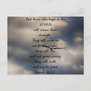 Cartão Postal Isaiah 40:31 Bíblia Cristã Personalizada Verse G