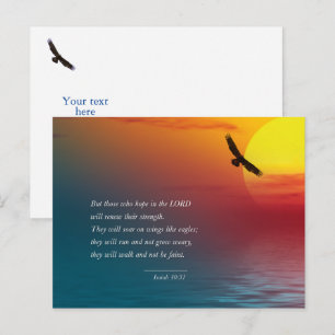 Cartão Postal Isaiah 40:31 Bíblia Versa Lorde Eagle a disparar