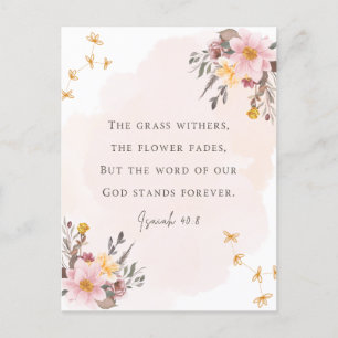 Cartão Postal Isaiah 40:8 Bíblia Verse