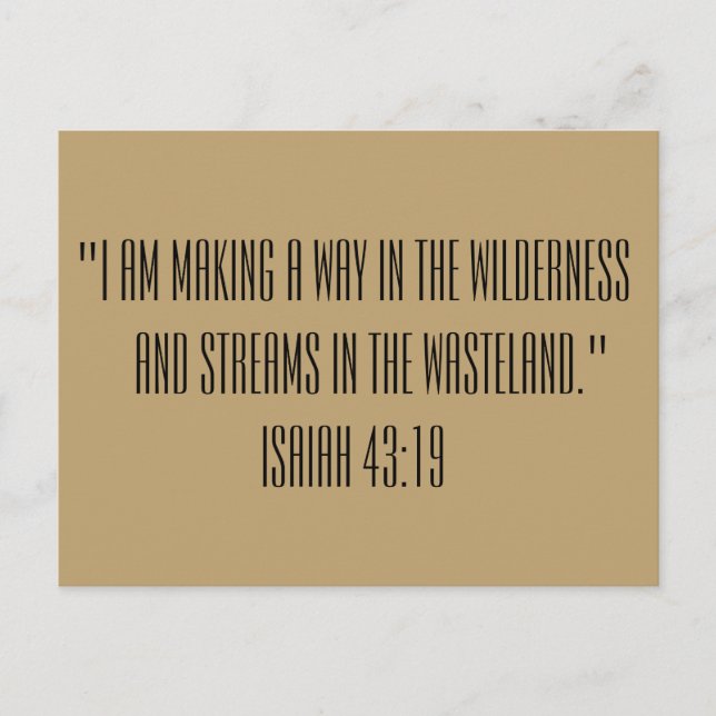 Cartão Postal Isaiah 43:19 Bíblia (Frente)