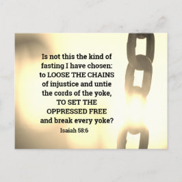Cartão Postal Isaiah 58:6 Tipo de jejum que escolhi