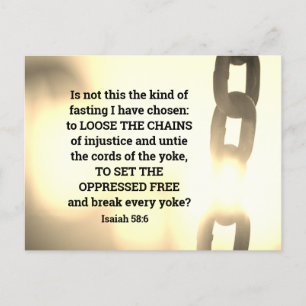 Cartão Postal Isaiah 58:6 Tipo de jejum que escolhi