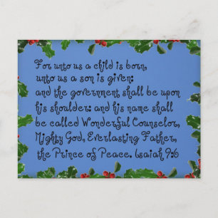 Cartão Postal Isaiah 9:6