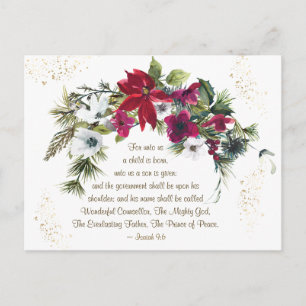 Cartão Postal Isaiah 9:6 Para nós Uma Criança é Nascer Bíblia Na