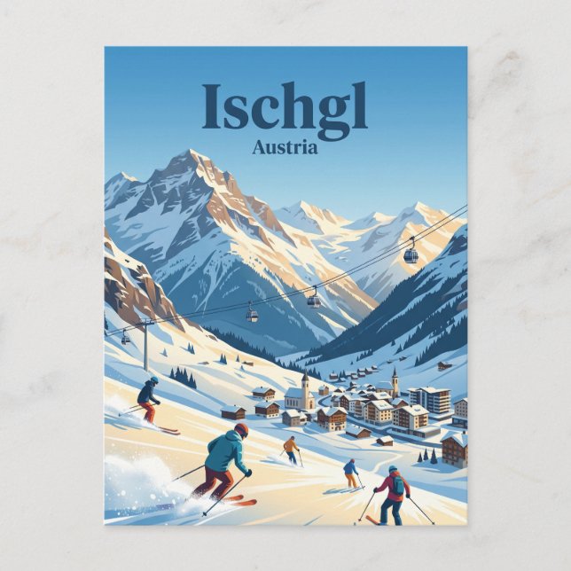 Cartão Postal Ischgl Áustria (Frente)