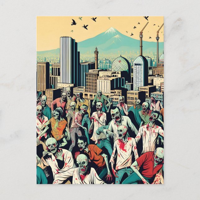 Cartão Postal Isfahan with zombies - Persian (iran) design (Frente)