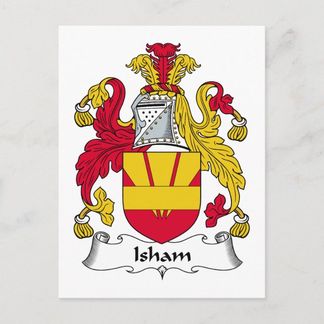 Cartão Postal Isham Family Crest (Frente)