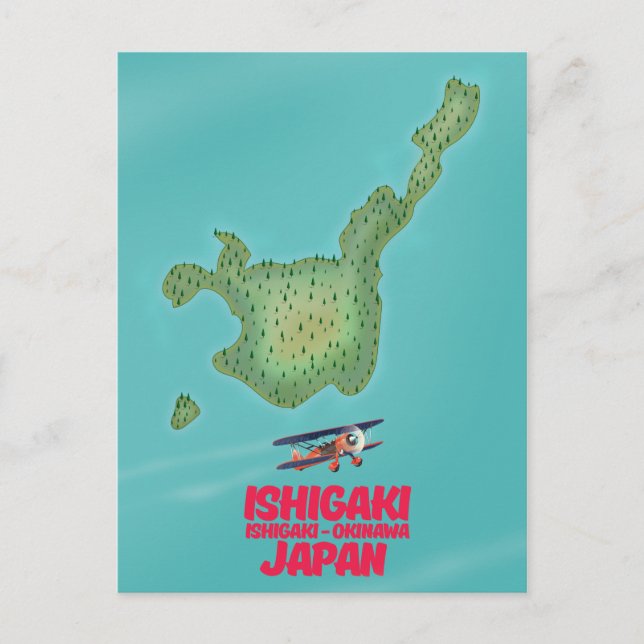 Cartão Postal Ishigaki Okinawa, Japão mapa (Frente)