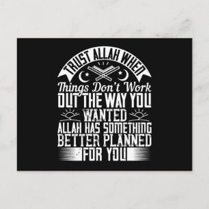 Cartão Postal Islã confia em Alá quando as coisas não funcionam
