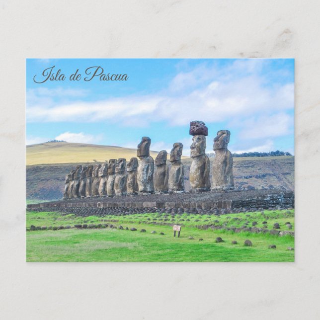 Cartão Postal Isla de Pascua, (Ilha da Páscoa), Chile (Frente)