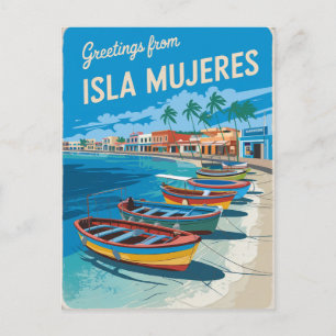 Cartão Postal Isla Mujeres Mexico Vintage