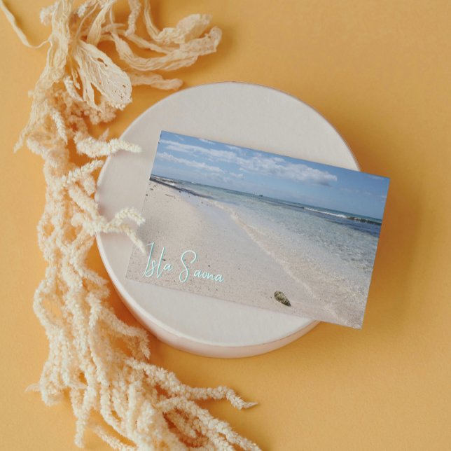 Cartão Postal Isla Saona - Caribe praia com Seashell (Criador carregado)