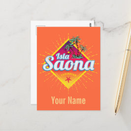 Cartão Postal Isla Saona Caribe Retro República Dominicana