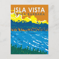 Isla Vista California Viagem Art Vintage