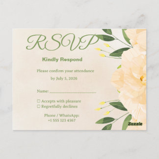 Cartão Postal Islamic Wedding RSVP Card | Matching Nikah Invitat