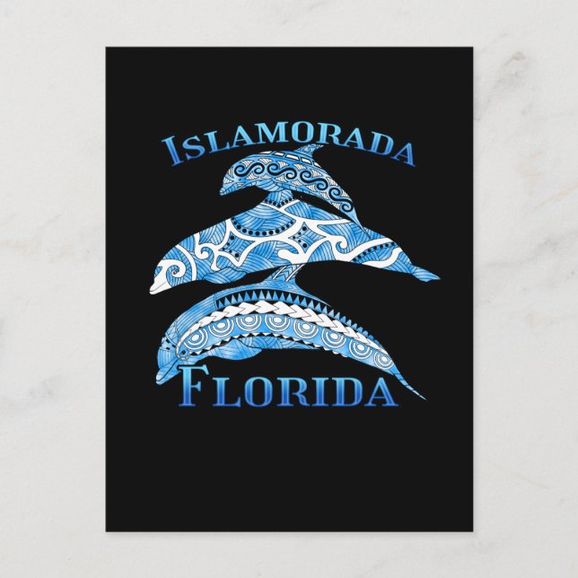 Cartão Postal Islamorada Férias nas Florida Keys Golfinhos Triba (Frente)