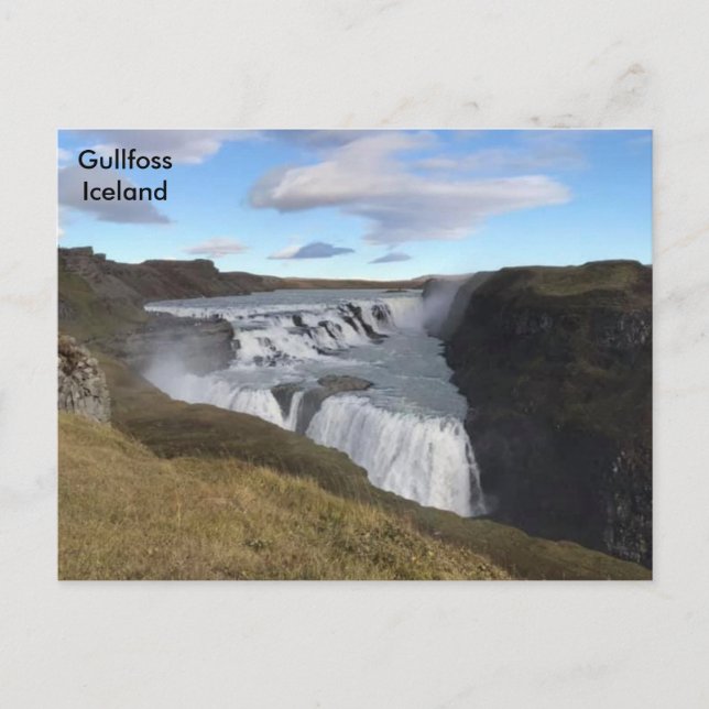 Cartão Postal Islândia - Cachoeira Gullfoss (Frente)