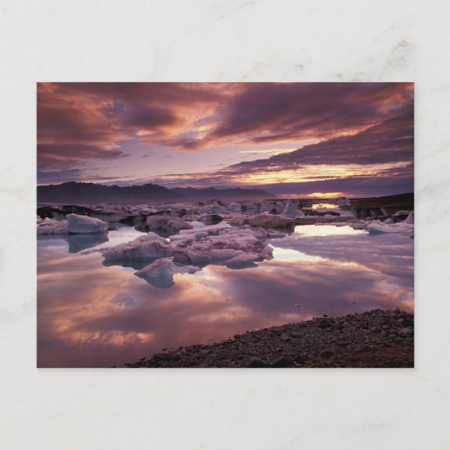 Cartão Postal Islândia, Jokulsarlon Lagoon, Paisagem (Frente)