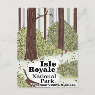 Cartão Postal Isle Royale National Park viagens vintage